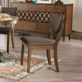 Set of 2pc Side Dining Room Walnut Finish Solid wood Dark Chocolate Fabric Upholstered Modern B011P214576