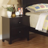 ZNTS Black Finish Nightstand 2-Drawers Pine Veneer MDF Wooden 1pc Modern Nightstand HS00F4236-ID-AHD