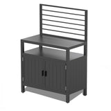 Outdoor Kitchen Island with Storage, Aluminum Kitchen Storage Island with Wall Hanging, Freestanding W1859P171930