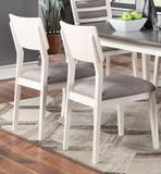 ZNTS Beautiful Unique Set of 2 Side Chairs White And Grey Kitchen Dining Room Furniture Ladder back B01181971