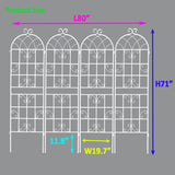 4 Pack Metal Garden Trellis 71" x 19.7" Rustproof Trellis for Climbing Plants Outdoor Flower Support W1586P147434