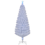 7 FT Pre-lit Christmas Tree, Artificial Fiber Optic Christmas Tree with Lighted Top Star and 280 10439444