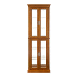Curio Cabinet Lighted Curio Diapaly Cabinet with Adjustable Shelves and Mirrored Back Panel, W1693P154580