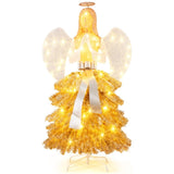 5.2ft Pre-Lit Angel Christmas Tree - 150 Warm White LEDs, Golden/White Design with Angel Figure & 65481508