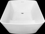 49'' Acrylic Freestanding Soaking Bathtub, Square-shape Japanese Soaking Hot Tub, Sit-In Design with W1573138021