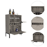 Rowan Bar Cabinet, Six Built-in Wine Rack, Double Door Cabinet B128P176140
