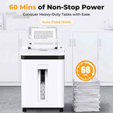 150 Sheet Paper Shredder Heavy Duty, Micro Cut and CDs/Cards, P5 Security Level, 60Min Non Stop 92277130