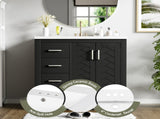 30'' Bathroom with Ceramic Sink Combo,Solid Wood Frame Bathroom Storage Cabinet, Freestanding N710P191970B