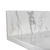 Montary 43x22 bathroom stone vanity top engineered stone carrara white marble color with rectangle W50921982
