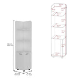 Malibu Freestanding Linen Cabinet, 2-Doors, Open Shelves -White B20092128