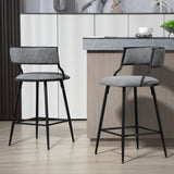 26'' Counter height bar stools PU cover kitchen island counter bar stool with black powder coating 15887980