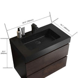 BB02-30-109, Integrated engineered quartz basin WITHOUT drain and faucet, matt black color W1865107122