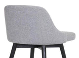 Cylis 26" Swivel Black Wood Counter Stool in Light Gray Fabric B2736P511333