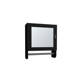 BOTIQ 19.7" H x 17.7" W Mirror Medicine Cabinet with Towel Rack White, One door with Two interior B200P240243