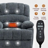 23" Seat Width and High Back Large Size Beige Chenille Power Lift Recliner Chair with 8-Point W1803P263643