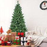 Artificial 6ft Green RGB-lit Christmas Tree with 751PVC Mixed Branch Tips,Hinged Premium & Foldable 02711528