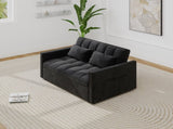 Corduroy Double Sleeper Sofa With Pull-Out Bed, 2 Pillows & Side Storage Pocket 26761074