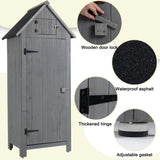 ZNTS 30.3"L X 21.3"W X 70.5"H Outdoor Storage Cabinet Tool Shed Wooden Garden Shed Gray W142267668