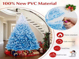 7ft Flocked Christmas Tree - 1264 Branch Tips, Fireproof PVC, 3-Section Assembly, 20" 76267000