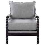 ZNTS Grey and Black Removable Back Accent Chair B062P145653