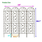 4 Pack Metal Garden Trellis 86.7" x 19.7" Rustproof Trellis for Climbing Plants Outdoor Flower W1586P243845