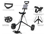 6lbs Lightweight Golf Push Cart - Steel Frame, Foldable Design, 9.5" Ball Bearing Wheels 93263039