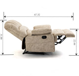 ZNTS Large Manual Recliner Chair in Fabric for Living Room, Beige W1803130582