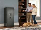 52" Tall Black Rifle Safe, Biometric & Keypad Lock, Adjustable Gun Racks with Built-in Alarm System, 54529138