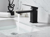 Single Handle Bathroom Faucet Lavatory Faucet Stainless Steel Single Hole-T20, Matte BlackUnable 83911547