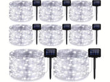 8-piece set of white solar fairy light string, 330 LED outdoor solar Christmas lights, 8 modes of 38108908