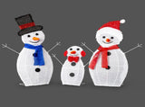Lighted Snowman Christmas Yard Decorations, Set of 3 Pre-lit 2D Snowman Family with 80 LED White 79858005