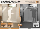 60" W x 78" H Chrome Reversible Installation Double Bypass Sliding Shower Door Easy Installation T5923P508683