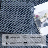 Patio Interlocking Deck Tiles, 12"x12" Square Composite Decking Tiles, Four Slat Plastic Outdoor W1859P224294