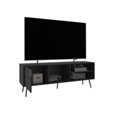 Vulcan 63" Wide Tv Stand with One Cabinet, Three Open Shelves, Cable Management, Living, Tv B200P253755