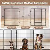 ZNTS Dog Playpen Indoor Outdoor, 32" Height 8 Panels Fence with Anti-Rust Coating, Metal Heavy Portable W1134142985