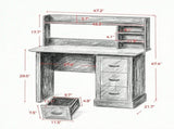 47" Computer Desk with 3 Drawers & Storage Shelves, Home Office Study Writing Table 03295070