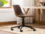 Faux Leather Swivel Office Chair in Antique Brown 54642239