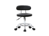 Round Shape Adjustable Salon Stool with Back and Line Black 29871662