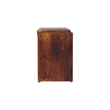 Artisan Furniture Solid Wood Buffalo Hide Pull out Chestnut Shoe Storage Bench B182P280799