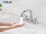 Bathroom Faucet Chrome with Pop-up Drain & Supply Hoses 2-Handle 360 Degree High Arc Swivel Spout 51282226