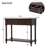 ZNTS Series Console Table Traditional Design with Two Drawers and Bottom Shelf 73279163