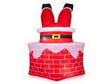 6.2FT Inflatable Christmas Santa Stuck in Chimney with Animated Kicking Legs & LED Lights, 08127773