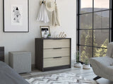 Cannon 3-Drawer Rectangle Dresser Black Wengue and Light Oak B06280504