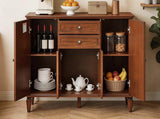 Sideboard Buffet Cabinet with 4 Doors & 2 Drawers, Vintage Wooden Credenza with Adjustable Shelves, W3720P568491