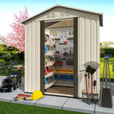 Outdoor Storage Garden Shed 5FTx3FT Apex Roof White W2794P243307