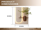 Adjustable 3-Color LED Sandstone Wall Decor with Simulated Green Plants - 3D Art Sculpture, Glass W2700P313029