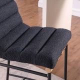 ZNTS Lahni 17.75" Black Boucle Fabric Counter Height Chair B061P160684