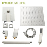 Shower System with Waterfall Tub Spout,12 Inch Ceiling Mount Square Shower System with Rough-in W124381954