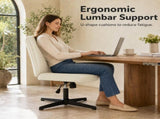 Criss Cross Office Chair, No Wheels Armless Swivel, Wide Seat Criss Cross Chair for Home Office & 34454491