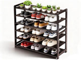 26.8*9.84*35.4in 6-Tier Flat Bamboo Shoe Rack, Coffee Color 30964611